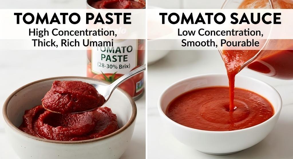Tomato Paste vs Tomato Sauce Texture Comparison